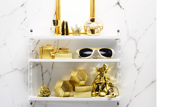 30% Sale! String Pocket Plex (perspex). Available with shelves in white or black stained ash. Made by String Furniture.