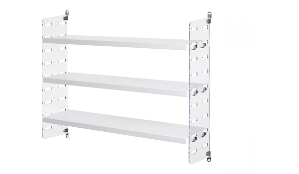 30% Sale! String Pocket Plex (perspex). Available with shelves in white or black stained ash. Made by String Furniture.