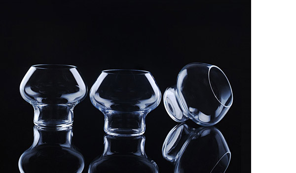 Spring, set of two, mouth blown glasses by Jørn Utzon / Architect Made.