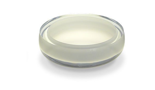 White / clear glass bowl by Tora Urup White / clear glass bowl by Tora Urup
