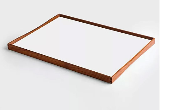 Turning Tray serving tray, here the large version in alaska white, by Finn Juhl / Architect Made.
