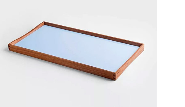 Turning Tray serving tray, here the small version in angel blue, by Finn Juhl / Architect Made.